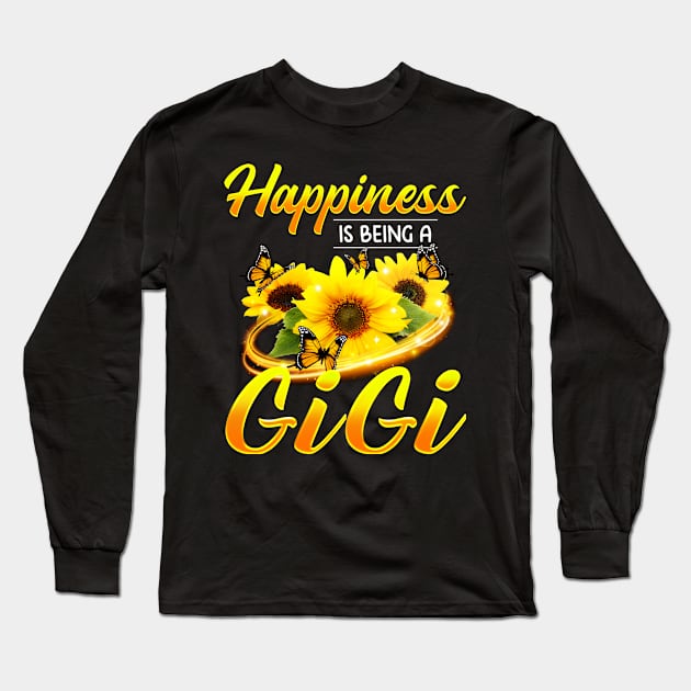 Happiness Is Being A Gigi Butterfly Sunflowers Long Sleeve T-Shirt by snnt